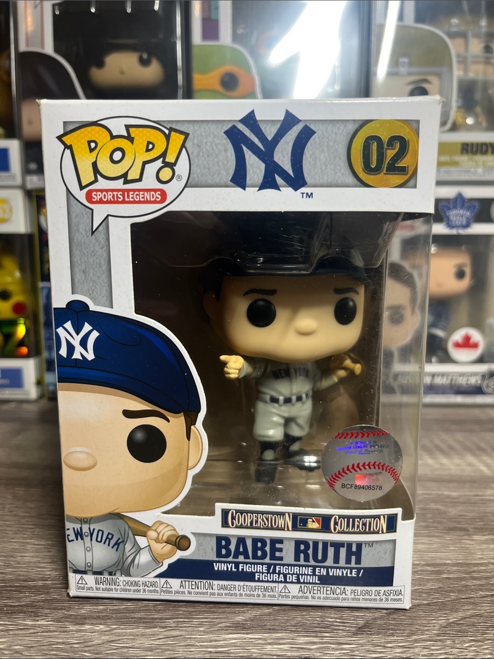Funko Pop! Babe Ruth Vinyl Figure - White, Navy, Gold